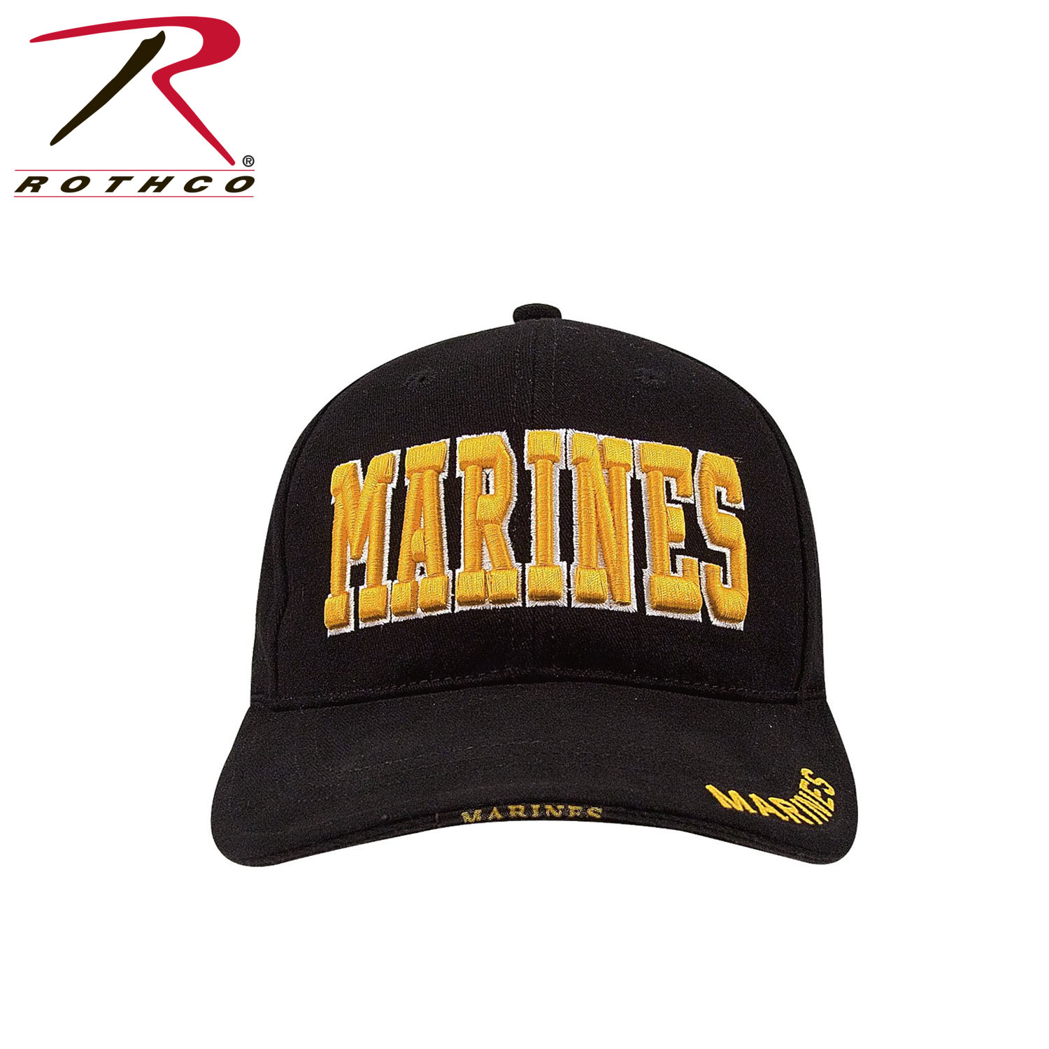 Ball Cap-Black with Gold Marines